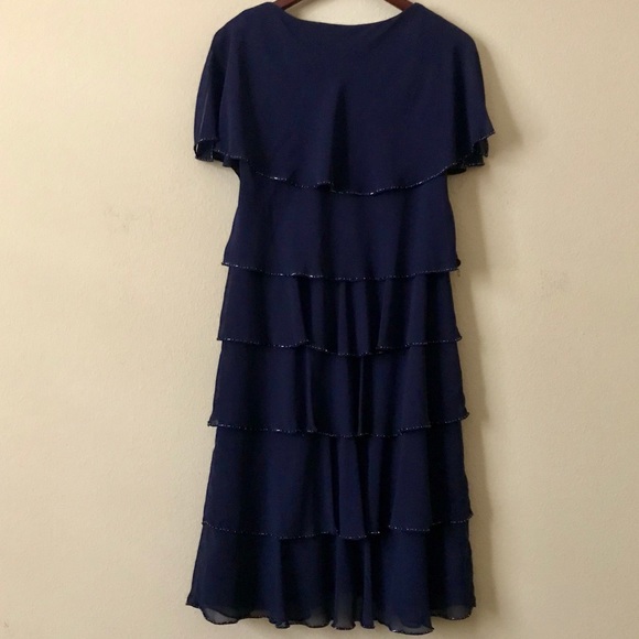 PATRA Beaded Navy Blue Midi Dress - Picture 5 of 7